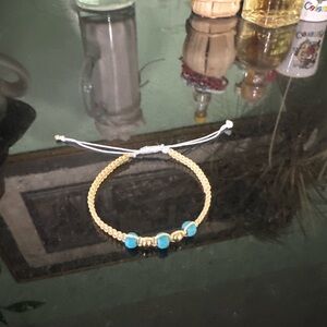 Elegant Gold and Turquoise Beaded Bracelet
